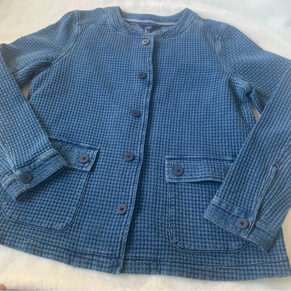 Pure Jill Indigo Field Jacket Shacket Cotton Size Small